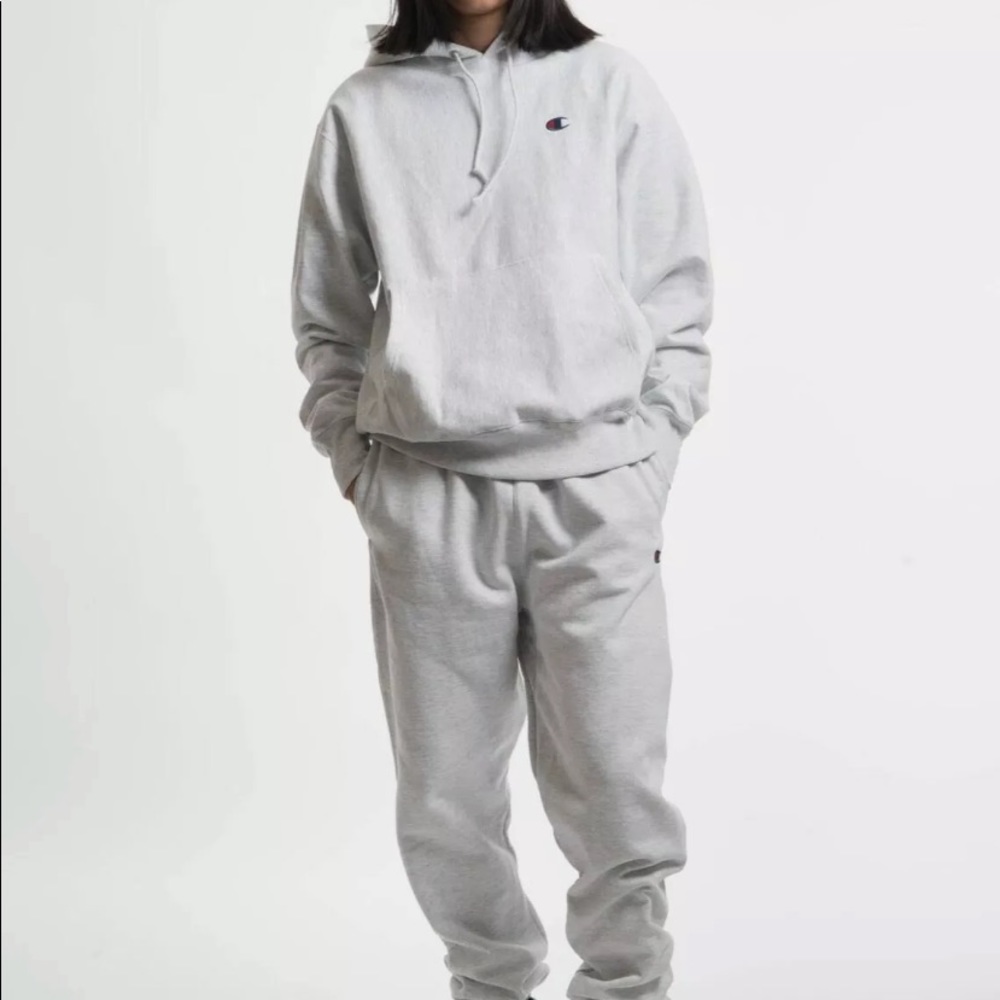 LAST CHANCE SALE BUNDLE TO SAVE! Grey Champion Reverse Weave Hoodie 2 logos NEW - Picture 6 of 6